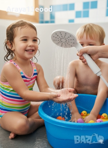 WENKO Дизайнерска душ слушалка с 3 типа водна струя, бяла