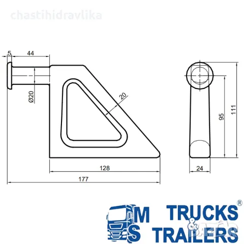 Горна панта за заден капак 10250101 + 10249100 Ø20mm, снимка 3 - Части - 33998853