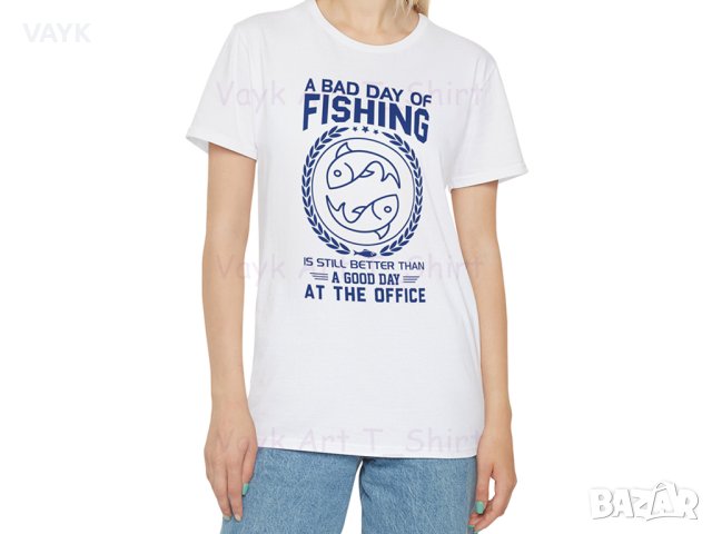Тениска с декоративен печат - Bad Day Of Fishing, снимка 11 - Тениски - 44181400