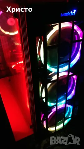 Компютърна кутия Makki 8872 RGB 4x120mm+Controller+Trust GXT 762 Red 120mm+GELID Red Led-Flex Stripe, снимка 9 - Захранвания и кутии - 55756036