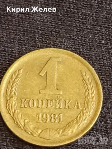 Стара монета 1 копейка 1981г. СССР рядка за КОЛЕКЦИЯ ДЕКОРАЦИЯ 39195, снимка 2 - Нумизматика и бонистика - 48009296