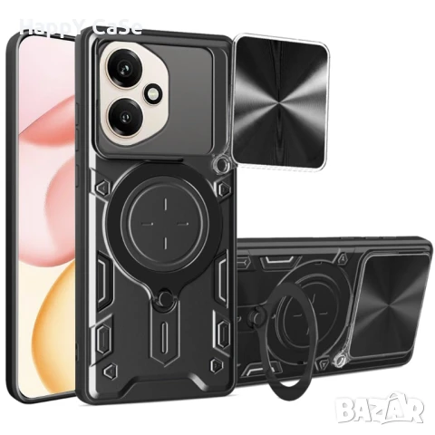 Honor 400 Pro / 400 Lite / 400 / GIANT RING Удароустойчив кейс гръб калъф с пръстен, снимка 2 - Калъфи, кейсове - 50077827