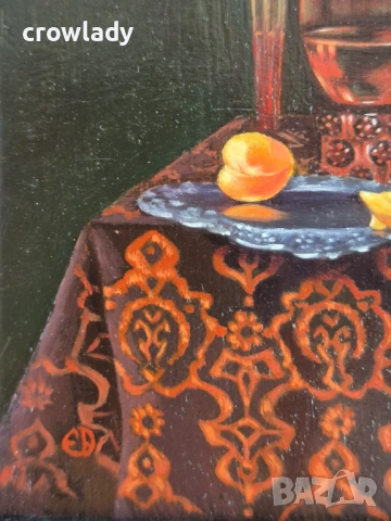 Ева Богданова Димитрова Натюрморт Уникална миниатюра 1990те, снимка 6 - Картини - 53096334