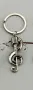 метален хромиран ключодържател ключ Сол с микрофон, снимка 2