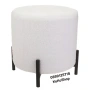 Бяла табуретка-38х40 см./мека табуретка/бял пуф, снимка 2