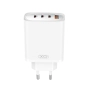Зарядно устройство комплект XO CE23 PD 65W 3x USB-C 1x USB + кабел USB-C - USB-C, Бяло , снимка 2