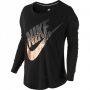 NIKE SIGNAL LS TEE METALLIC - страхотна дамска блуза КАТО НОВА, снимка 1 - Блузи с дълъг ръкав и пуловери - 36300070