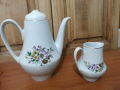 Стар български порцелан кана чайник латиера, снимка 3