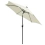 Чадър с LED светлини и алуминиев прът, 300 см, пясъчнобял, снимка 4