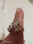 НОВ Сребърен пръстен с пеперуди-925 регулиращ, снимка 1 - Пръстени - 41389681