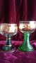Прекрасни кристални чаши със злато и зелено, снимка 8
