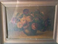 Стара картина - цветя, снимка 1