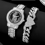 Луксозни кварцови ръчни часовници комлект с гривна, снимка 1 - Дамски - 44261940