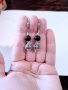 Разкошни обеци с камъни Черен диамант и фини филигранни орнаменти в цвят сребро , снимка 4