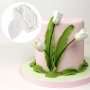 Сет Големи листа вейнър за направа на цвете Божур силиконов молд форма за украса декор торта фондан , снимка 3