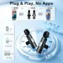 Нови 2 броя мини безжичен микрофон за iPhone iPad Android влог YouTube подкаст 20 м обхват, снимка 4