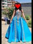 Красива бална рокля в синьо, снимка 3