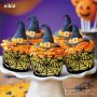 3 цвята хелоуин хелуин halloween паяжина мрежа декори декорация за мъфини кексчета дантела кошнички, снимка 1 - Други - 12379240