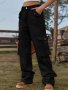Модни дамски карго дънки с еластична талия в американски стил, 4цвята - 023, снимка 16
