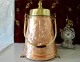 Меден каминен съд за въглища,дърва,картина Рембранд. , снимка 1