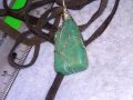 КРАСИВ ВИНТИДЖ - АРТ МЕДАЛЬОН НАТУРАЛЕН КАМЪК ЗЕЛЕН АХАТ с ШНУРЧЕ от ВЕЛУР 21185, снимка 12