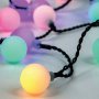 Коледни лампички, 40 LED кръгли крушки, Многоцветни