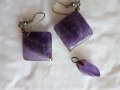 Комплект естествен камък аметист - Колие, обеци, гривна и висулка, снимка 8