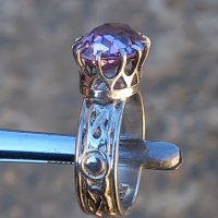 Сребърен пръстен с аметист , снимка 11 - Пръстени - 39229823