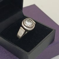 Красив сребърен пръстен с естествен камък #ДЩ, снимка 4 - Пръстени - 44327261