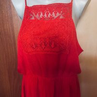 Червена нова рокля, голям размер🌸🌹👗XL🌸🌹👗  арт.099, снимка 2 - Рокли - 26386318