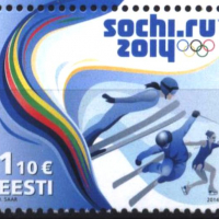 Чиста марка Олимпийски игри Сочи 2014 от Естония, снимка 1 - Филателия - 36232620