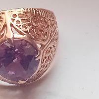 Руски каталожен   златен ажурен пръстен 583, снимка 5 - Пръстени - 44481378