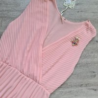 НОВА уникална дълга розова рокля + брошка на намаление , снимка 3 - Рокли - 41287843