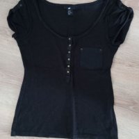Черни блузки р-р 36, снимка 2 - Тениски - 40603737