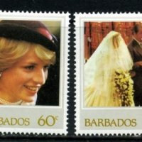 Чисти марки Лейди (принцеса) Даяна 1982 от Барбадос , снимка 1 - Филателия - 41682701