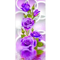 Диамантен гоблен с роза Розова, Синя или Лилава, снимка 2 - Гоблени - 40992943
