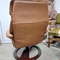 фотьойл, кресло от естествена кожа със зони за релакс и отоманка , снимка 3 - Дивани и мека мебел - 44476031