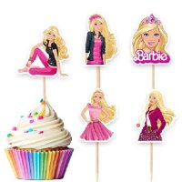 10 бр Барби Barbie топери клечки за мъфини декор украса, снимка 1 - Други - 42691709
