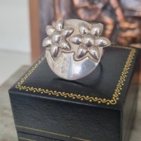 Сребърен пръстен на цветя Sezgin 925 , снимка 1 - Пръстени - 41742317