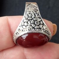 Стар турски сребърен пръстен с Карнеол - камъкът на любовта и здравето, снимка 11 - Пръстени - 40446795