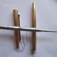 Уникален позлатен химикал химикалка Монтбланк, снимка 8 - Колекции - 33803019