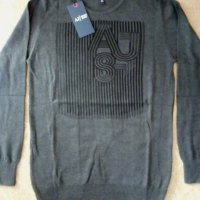 Armani Jeans мъжки пуловер сив размер S нов с етикет, снимка 1 - Пуловери - 38748905