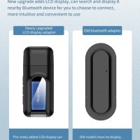 Стерео USB Bluetooth 5.0 аудио предавател приемник LCD дисплей, снимка 5 - Други - 41453126