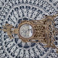 Бронзов настолен часовник за камина и бюро., снимка 7 - Антикварни и старинни предмети - 40379649