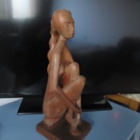Стара дървена фигура дърворезба абстрактна еротика , снимка 1 - Статуетки - 39218933