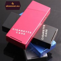 Нова Алуминиева малка кутия за слим цигари метална цигарена табакера с копче и пружина модна стилна , снимка 5 - Табакери - 39419424