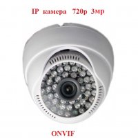 720p 3мр IP камера ONVIF Съвместима с HVR DVR NVR за вътрешен монтаж, снимка 1 - IP камери - 34605288