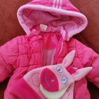 Детско яке, шапка и розови ботички, снимка 1 - Бебешки якета и елеци - 35913616