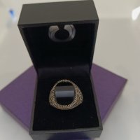 Красив сребърен пръстен маркиран Черен ахат #63В, снимка 3 - Пръстени - 44383206