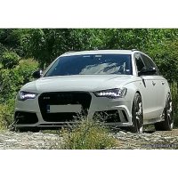 Предна броня С ПОДЛОЖКА ЗА ЕМБЛЕМА за Ауди Audi A6-Rs6 C7 Ц7 2011 2012 2013 2014 2015, снимка 12 - Тунинг - 32041399